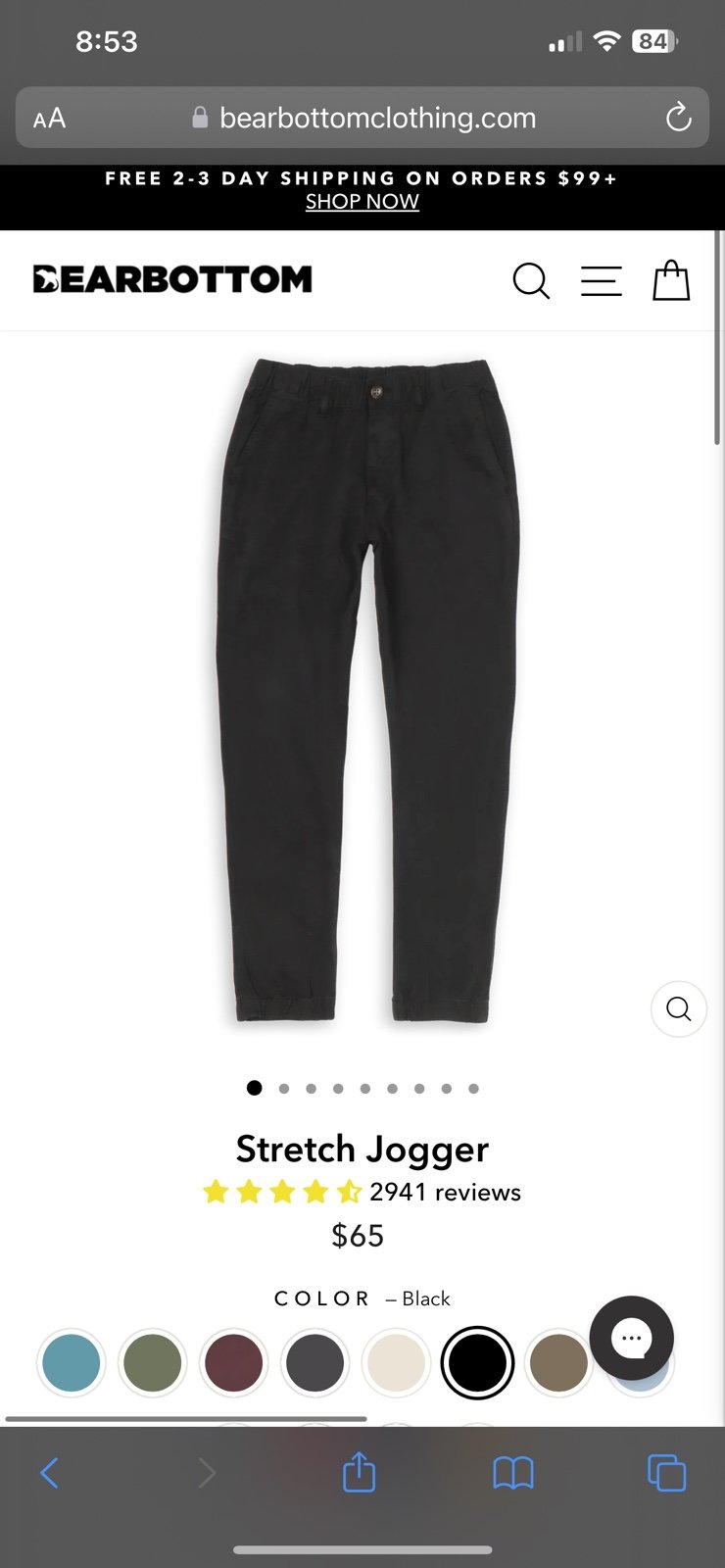Bearbottom cargo joggers