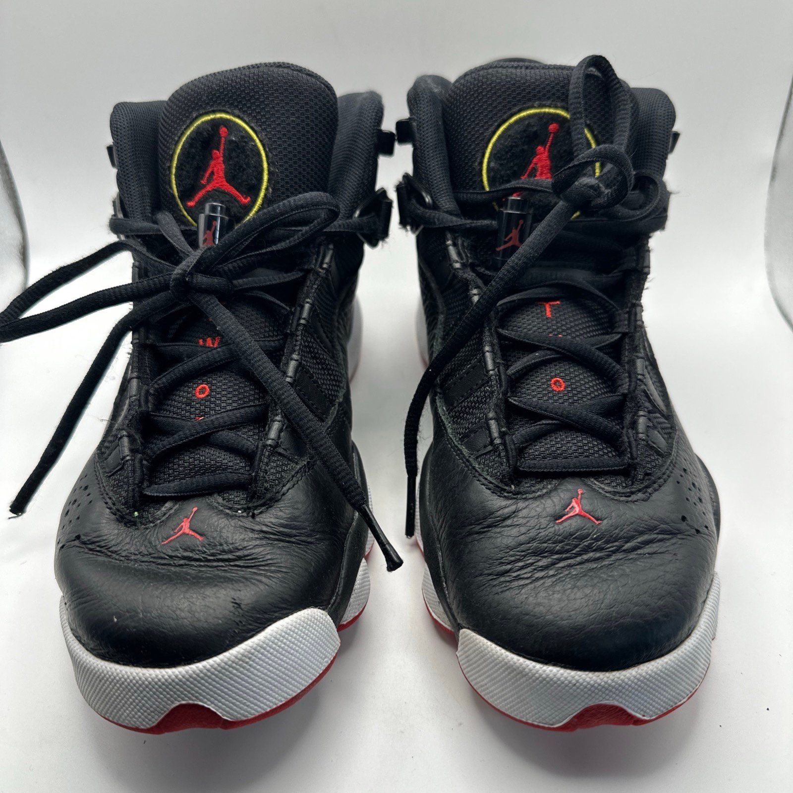 Size 6.5Y 323419-063 Nike Air Jordan 6 Rings (GS) Black/Red/White