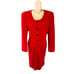 Vintage Christian Dior 2pc Red 100% Pure Wool Jacket & Skirt Suit, Women’s 12