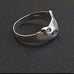 Beautiful Vintage Sterling Silver Stamped .99 Domed Band Cat With Open Eyes Mask