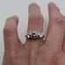 Size 7 Sterling Silver Triple Round Cubic Zirconia Gems Ring A3064
