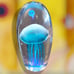 DYNASTY GALLERY Large Glow Blue Glass Jellyfish Paperweight
