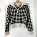 & Other Stories Houndstooth Half-Zip Pullover Sweater Alpaca Wool Blend XS