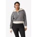 & Other Stories Houndstooth Half-Zip Pullover Sweater Alpaca Wool Blend XS