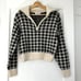& Other Stories Houndstooth Half-Zip Pullover Sweater Alpaca Wool Blend XS