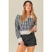 & Other Stories Houndstooth Half-Zip Pullover Sweater Alpaca Wool Blend XS