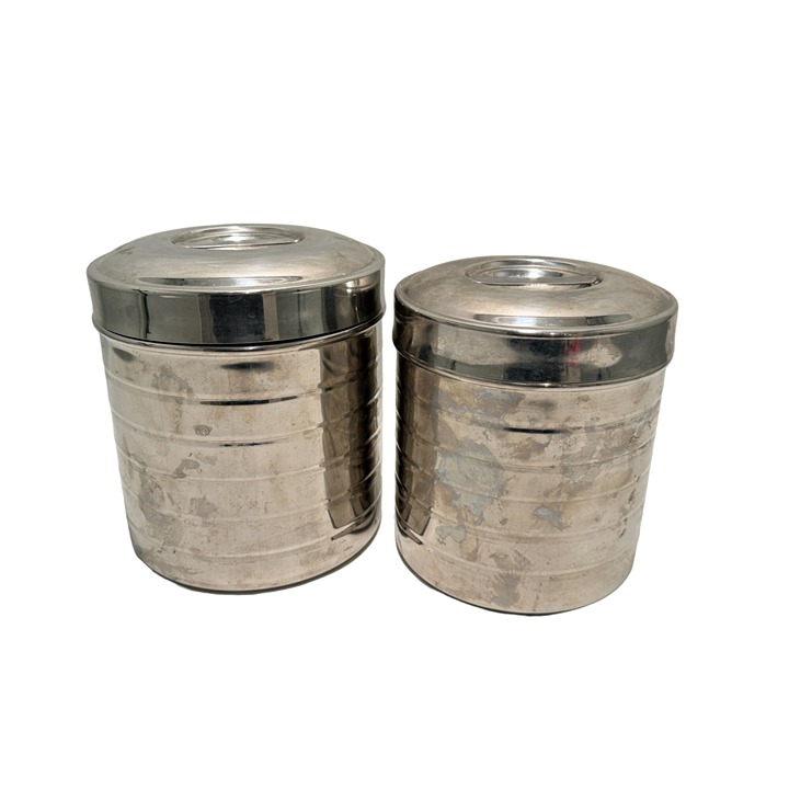 Vintage Stainless Steel Canister Set Mid Century Modern