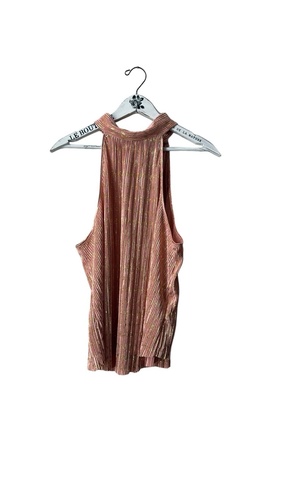 Anthropologie Pleated Shimmery Halter Top Size