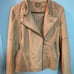ODYN Faux Suede tan chic asymmetrical biker Moto jacket size S/M