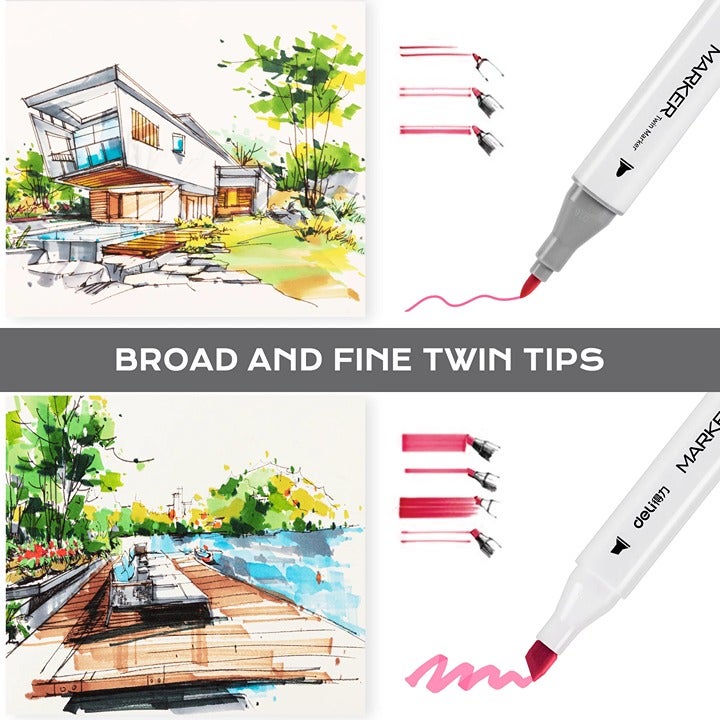 80 Colors Dual Tip outlet Alcohol Art Markers, Permanent