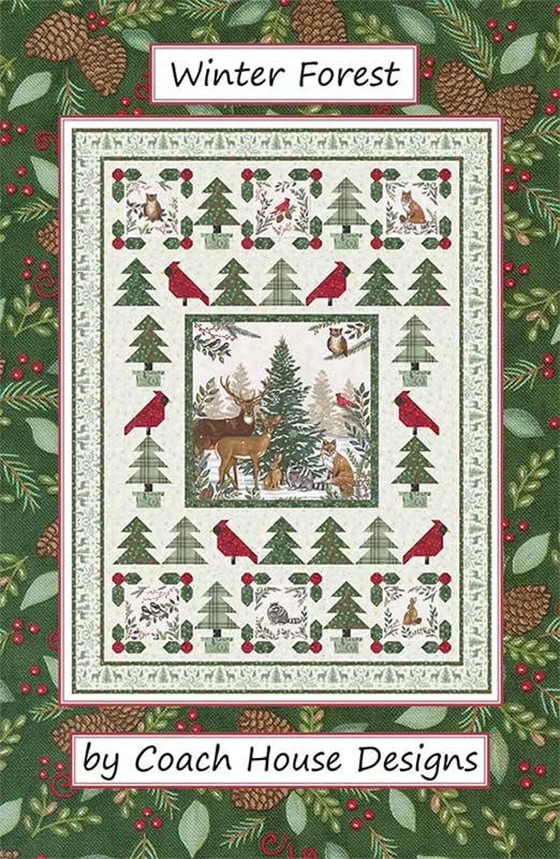 Winter Forest Quilt Kit 51 x69 Featuring Woodland Winter By Deb Strain For