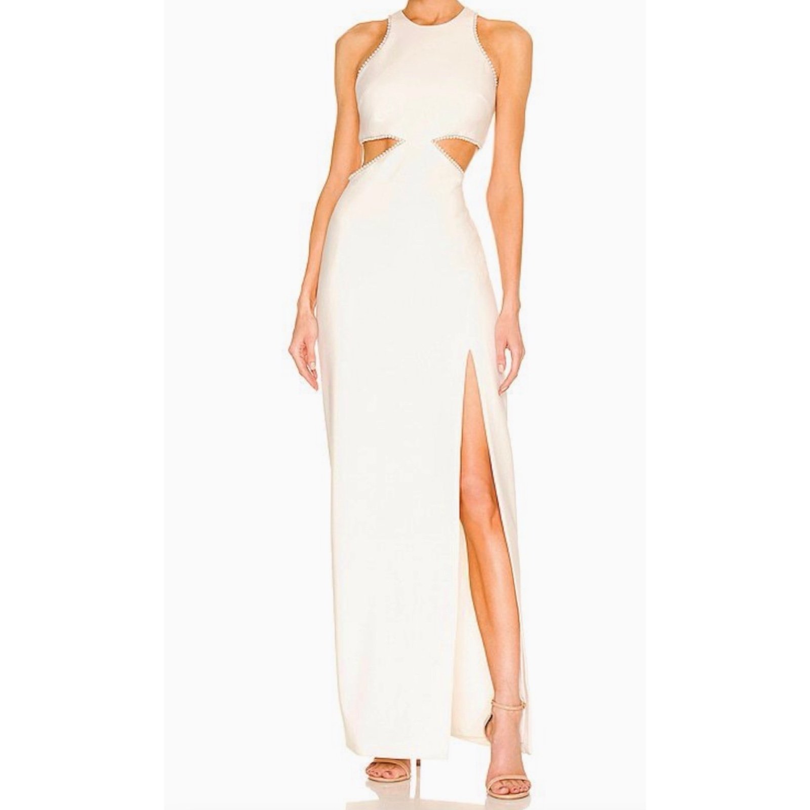 498 Likely Decker Pearl Trim Cutout Gown Formal Dress 6 4 8 Beaded SOLD OUT