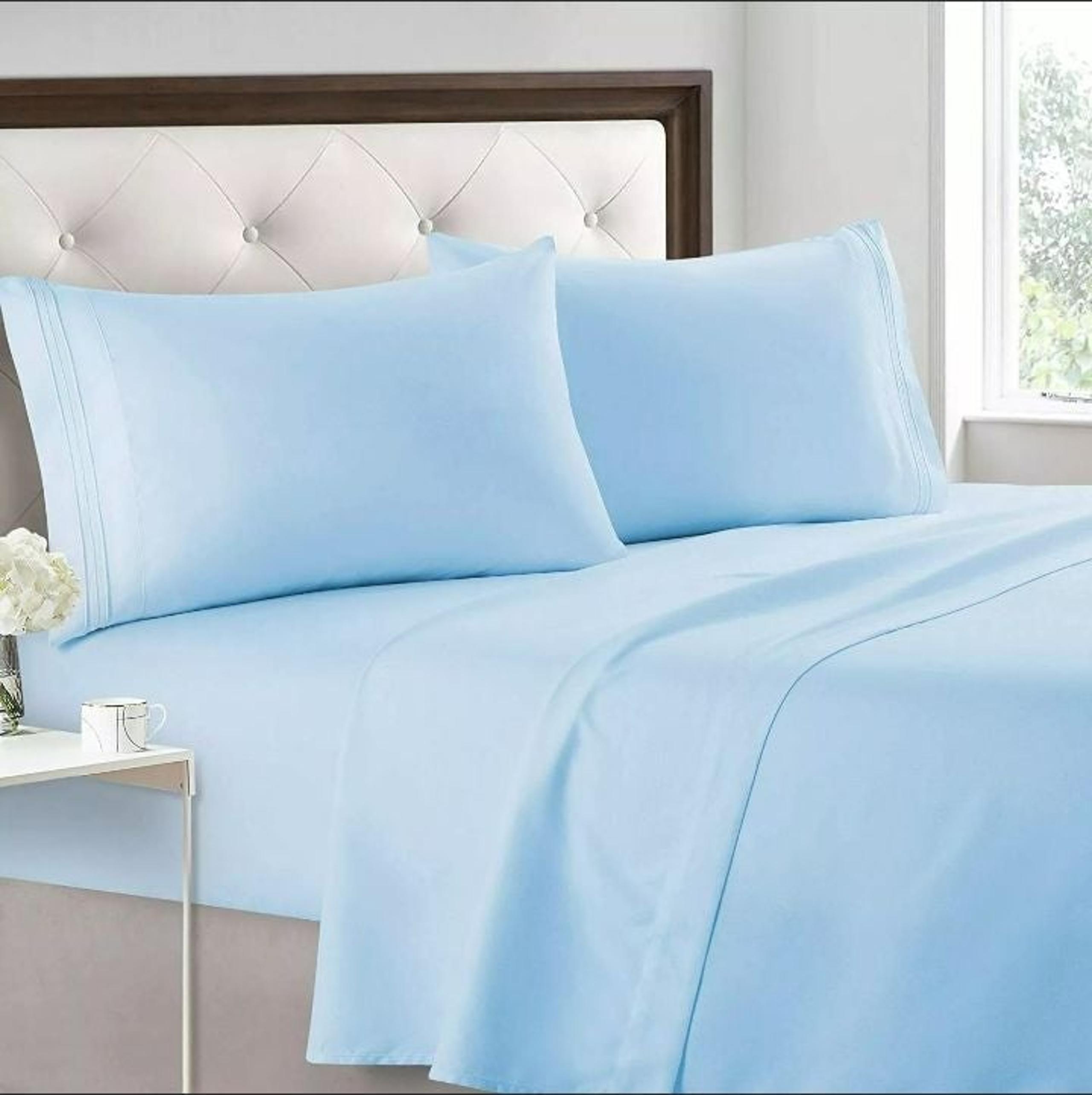 Ultra Soft Cool Bamboo Luxury Queen Sheet Set - L. Blue