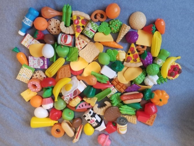 Kids Pretend Food Kitchen Kit Easy Fake Toys Play Baking Party Farmers Bakery De