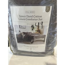 Full/Queen Space Dyed Cotton Linen Comforter & Sham Set - Threshold