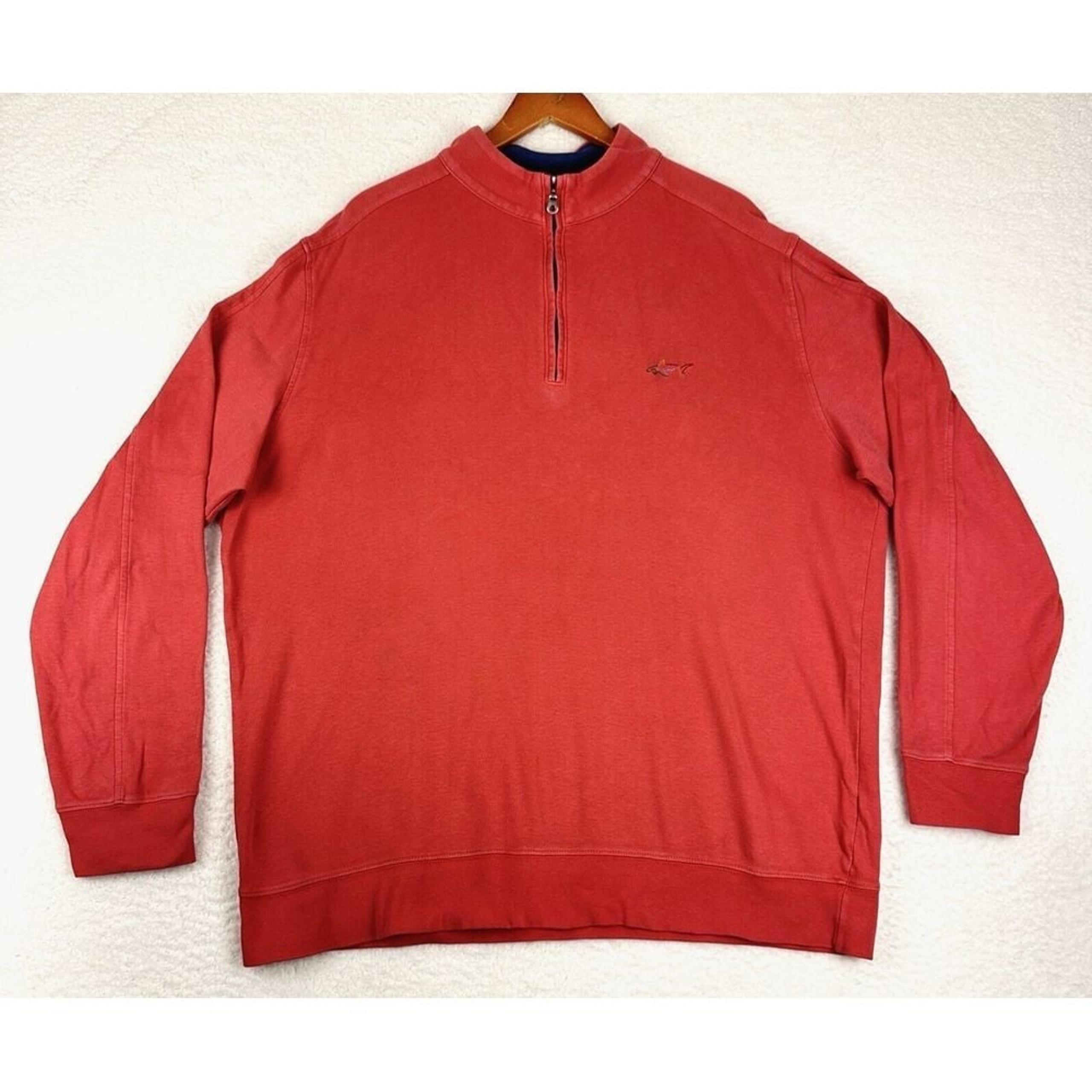 Greg Norman 1/4 Zip Pullover Golf Sweater Mens XL Salmon 100% Cotton