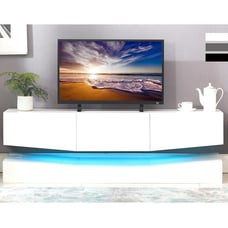 Floating LED High Gloss TV Stand Wall Mounted TV Cabinet Entertainment Center