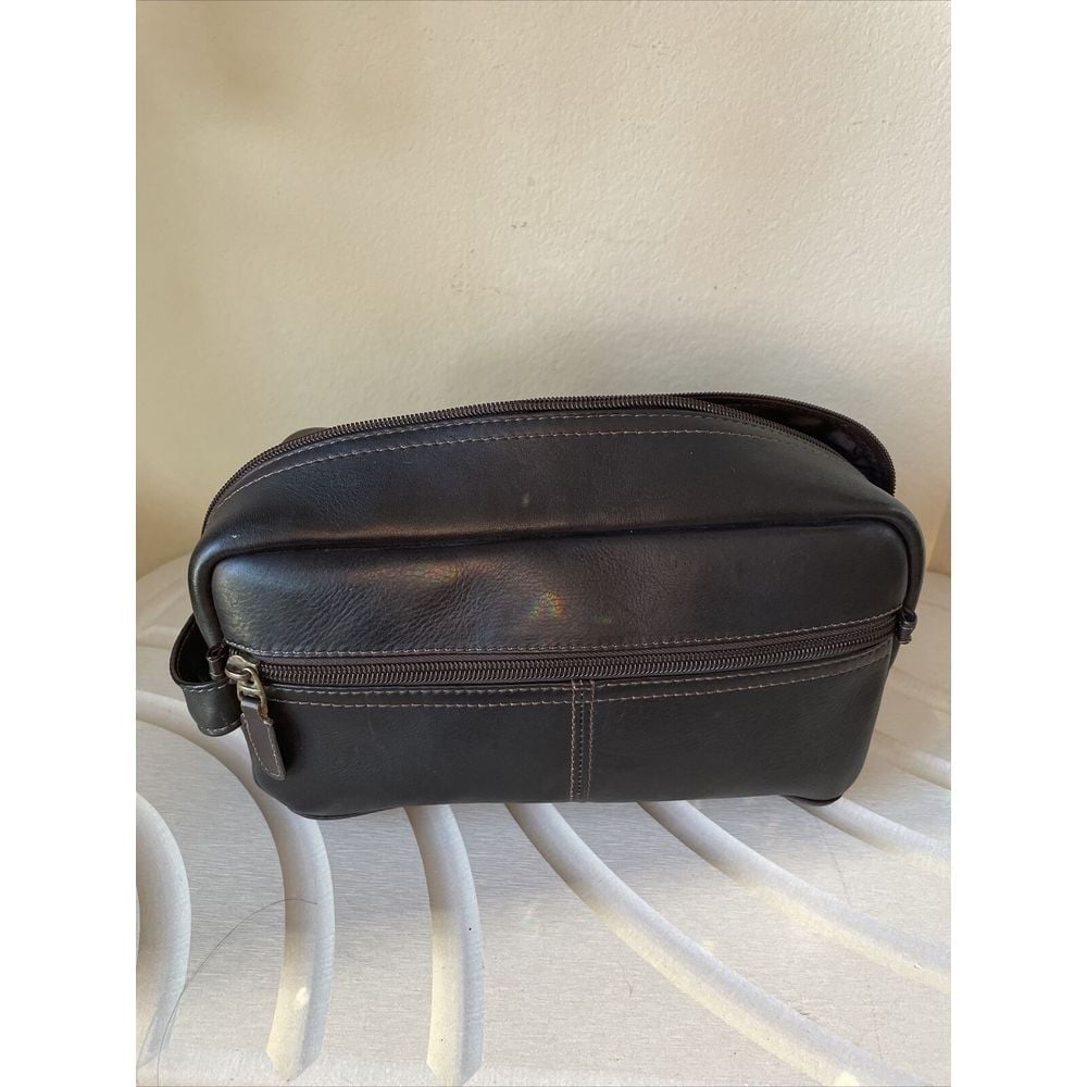 Dorado Dilana 505 Brown Colombian Leather Travel Toiletry/Cosmetic Bag Pouch