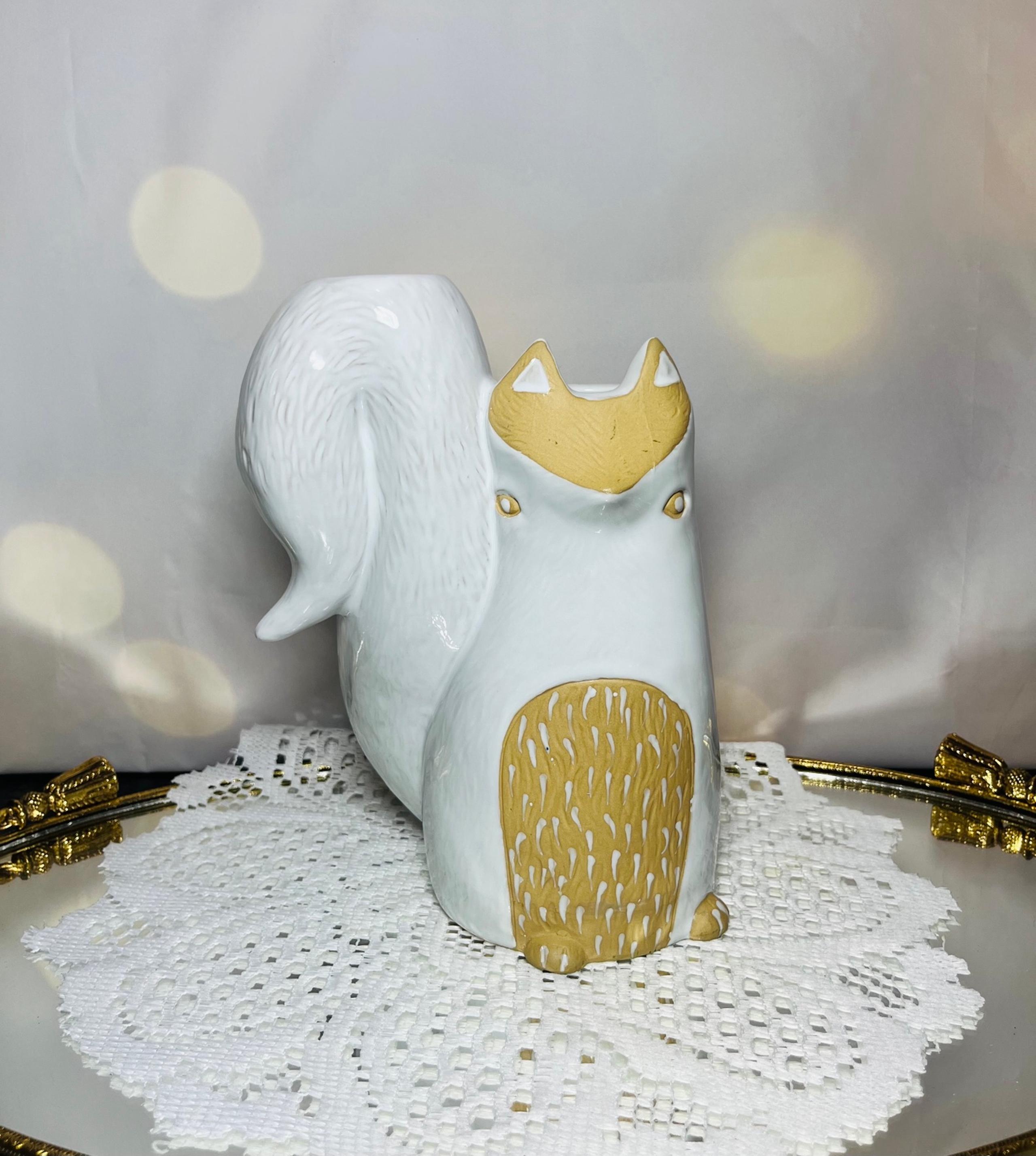 ANTHROPOLOGIE Bud Vase Fox Whimsical Stoneware