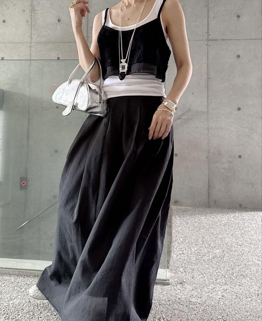 CHIEKO+ organdy maxi skirt ベージュスカート38 新品 CHIEKO+ organdy maxi skirt beige 38 brand new Maxi