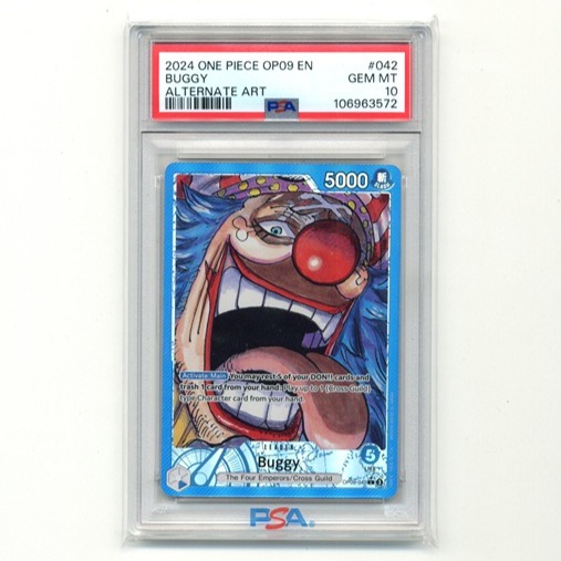 2024 One Piece Emperors in the New World 042 Buggy Alternate Art Leader PSA 10