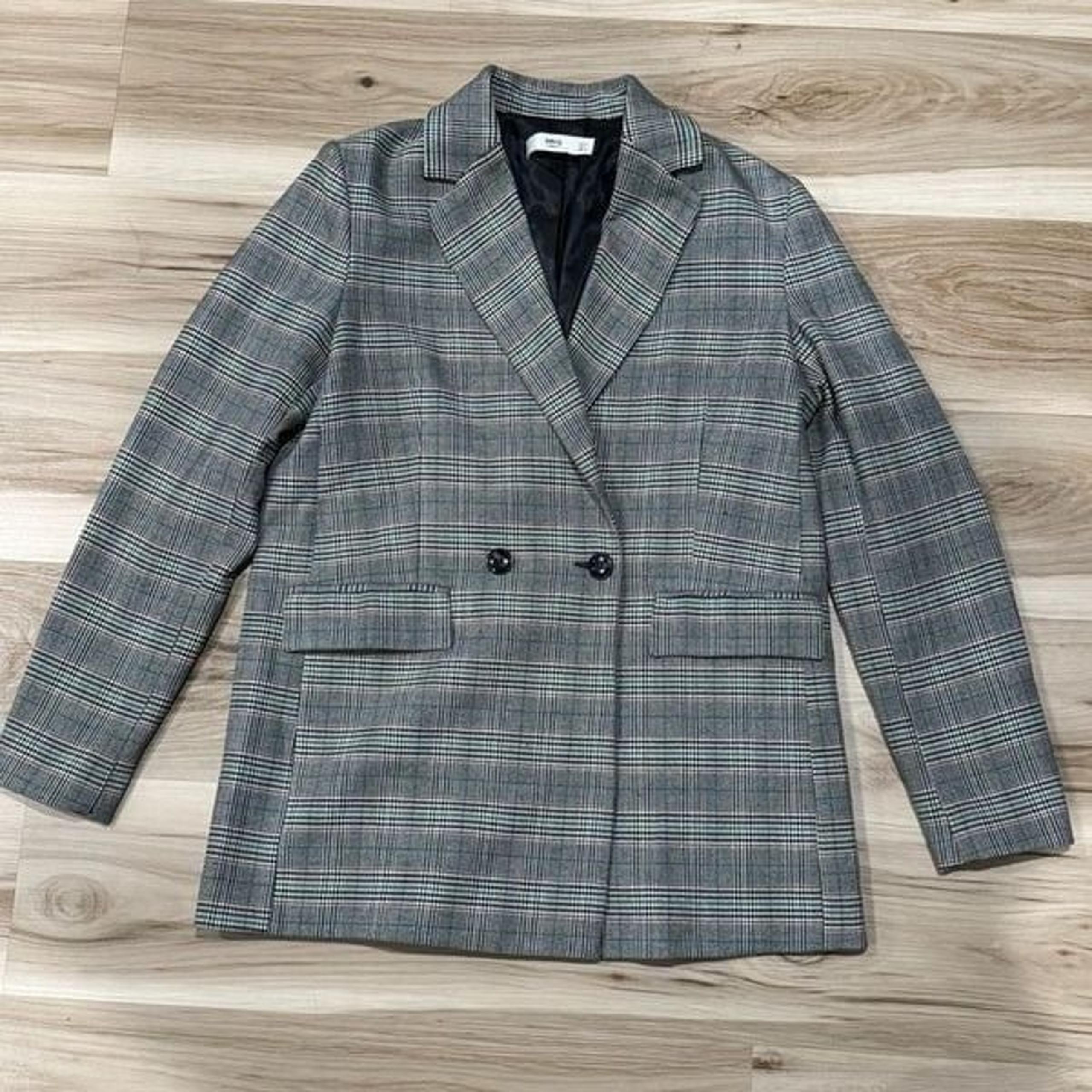 Mango MNG Plaid Casual Blazer Jacket Women’s Small