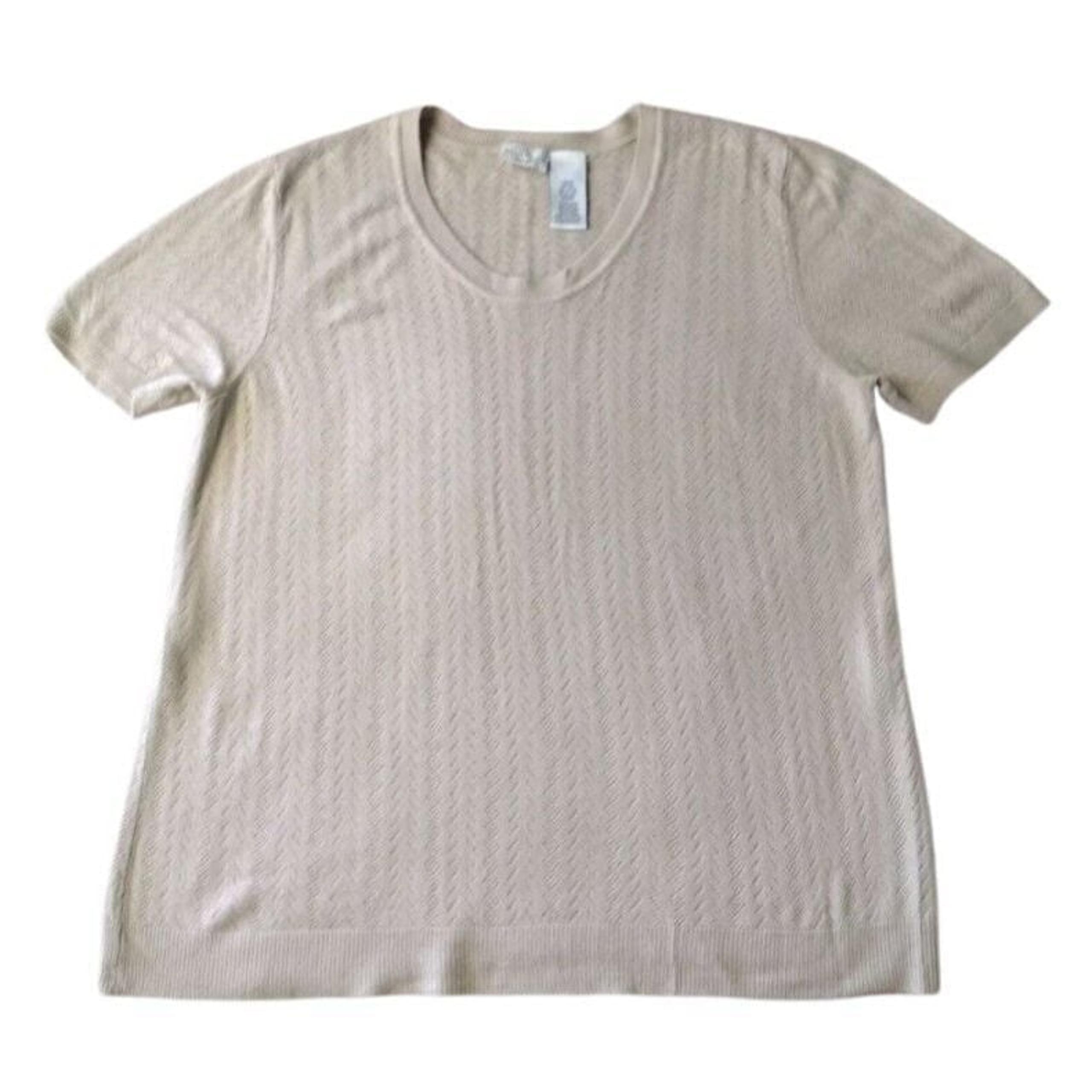 White Stag Knit Blouse Woman 2X (18W-20W) Tan Stretch Soft Relaxed Fit Casual