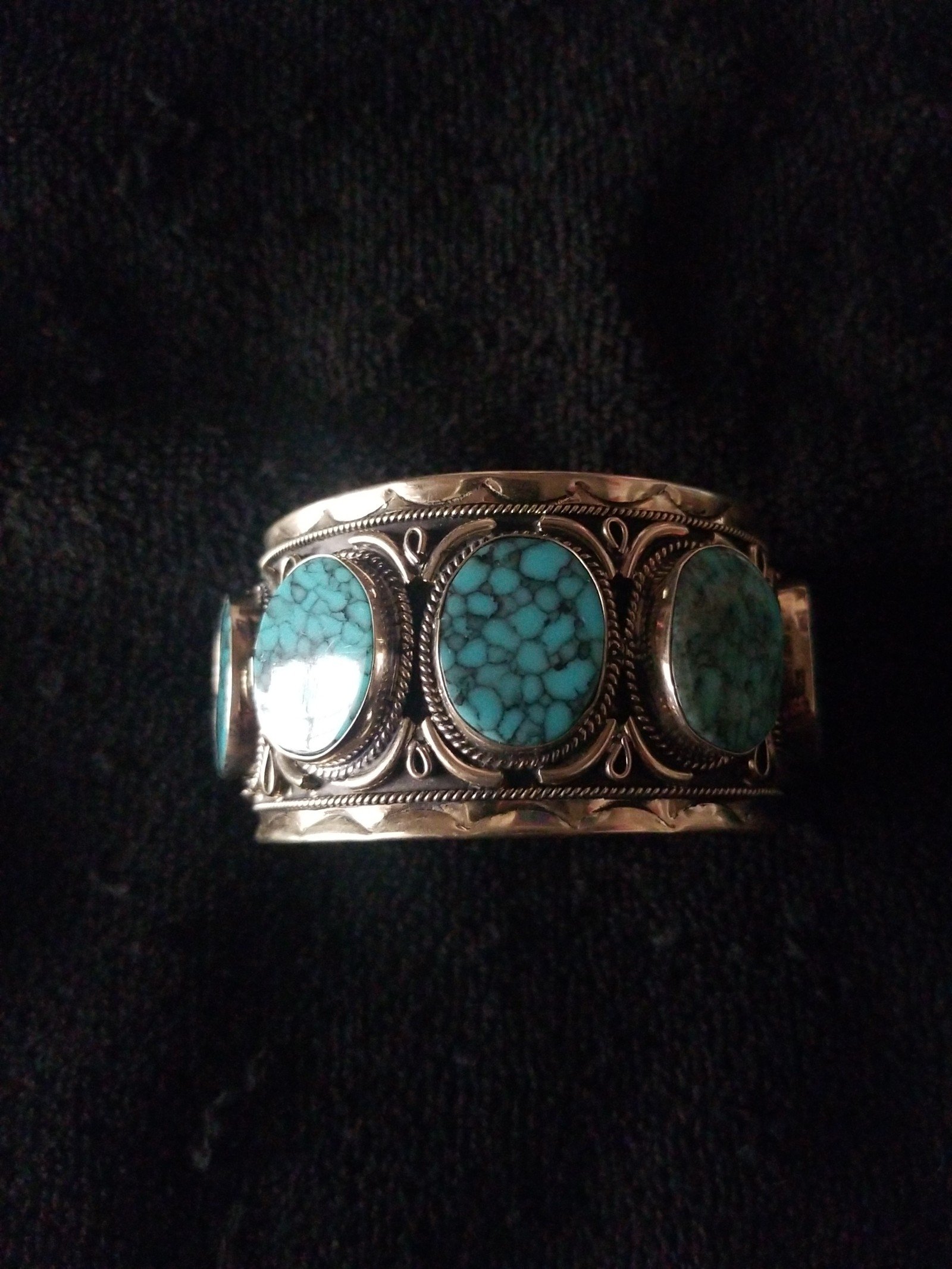 Vintage Sterling Silver Turquoise Bracelet