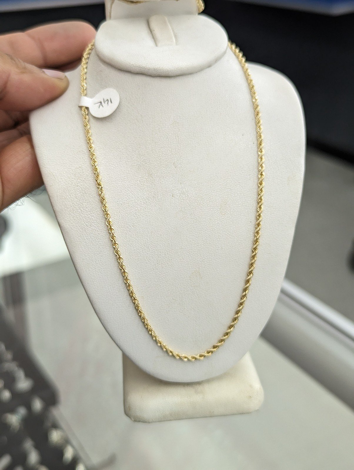 14kt Real Gold Rope Chain 2.1mm 16 Inches