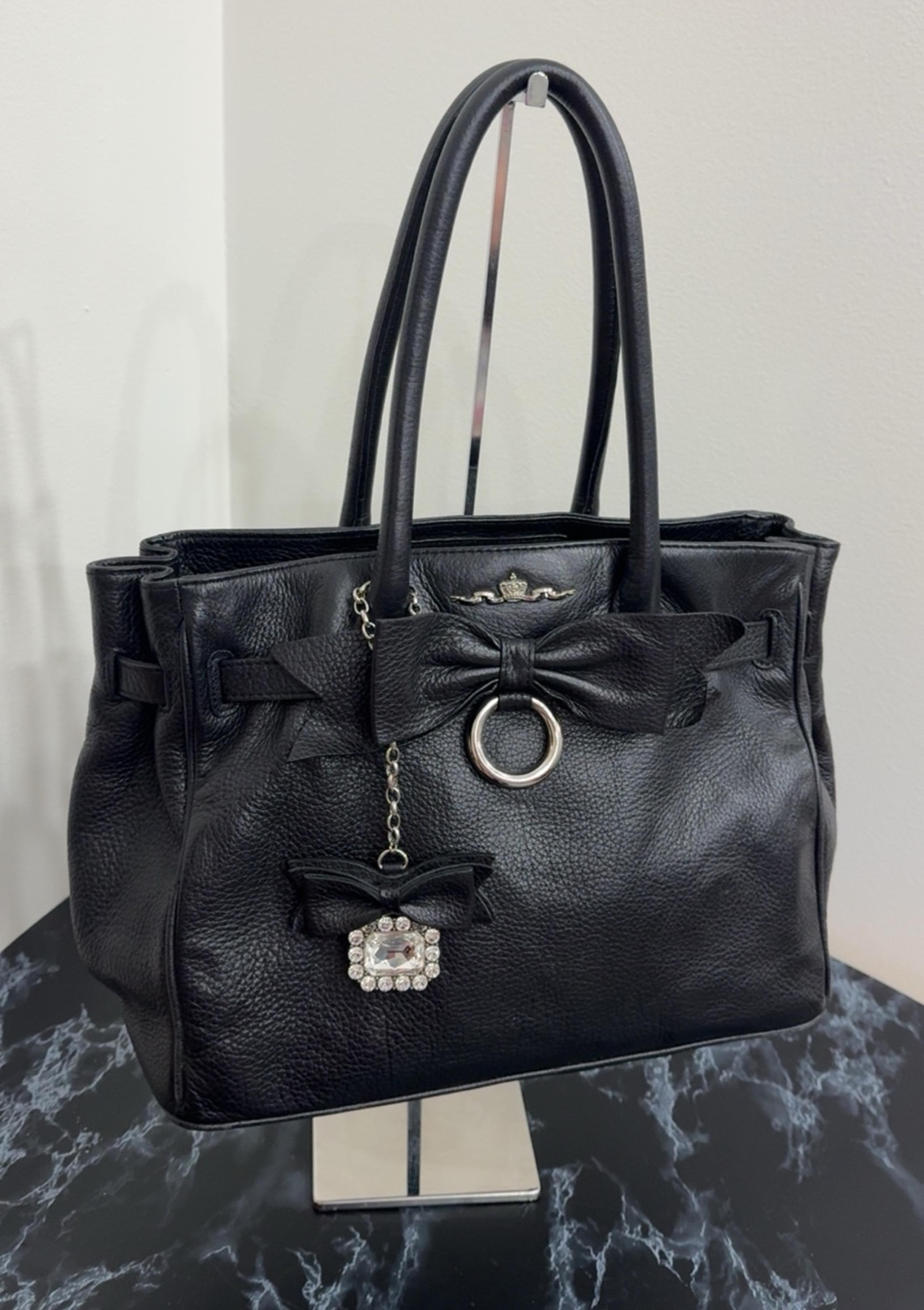 MFIL By Brighton Handbag Pebbled Black Leather Top Handle Tote -AUTHENTIC-