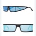 KKW/CAROLINA LEMKE TEMPEST SUNGLASSES IN BLACK WITH BLUE MIRRORED LENSES