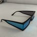 KKW/CAROLINA LEMKE TEMPEST SUNGLASSES IN BLACK WITH BLUE MIRRORED LENSES