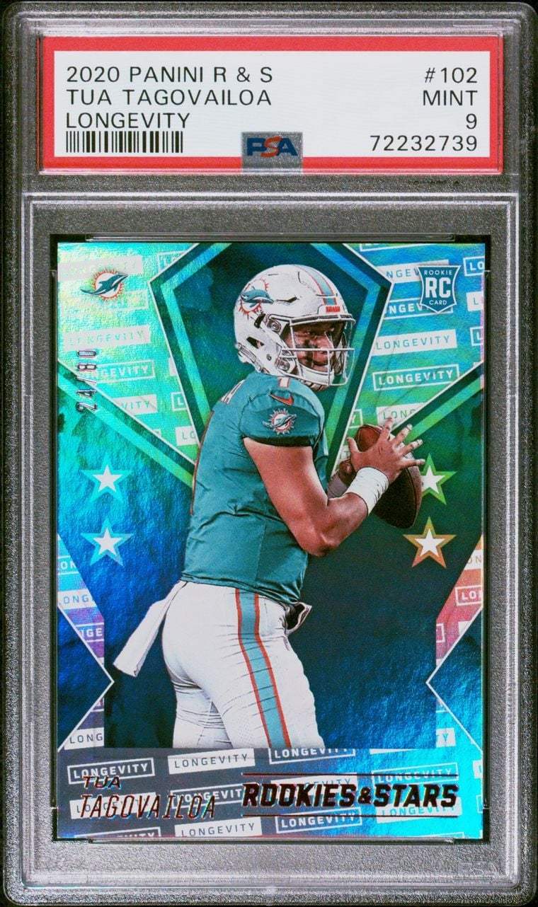 2020 Panini Rookies & Stars Longevity /80 Tua Tagovailoa RC #102 PSA 9 MINT