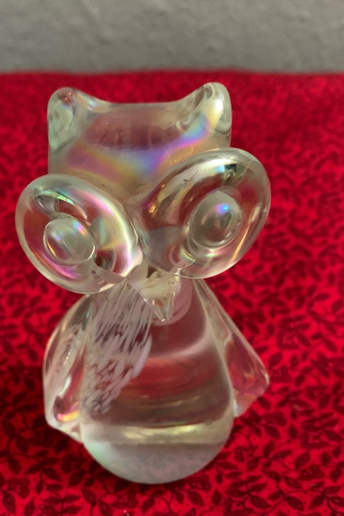 Vintage glass owls - detail