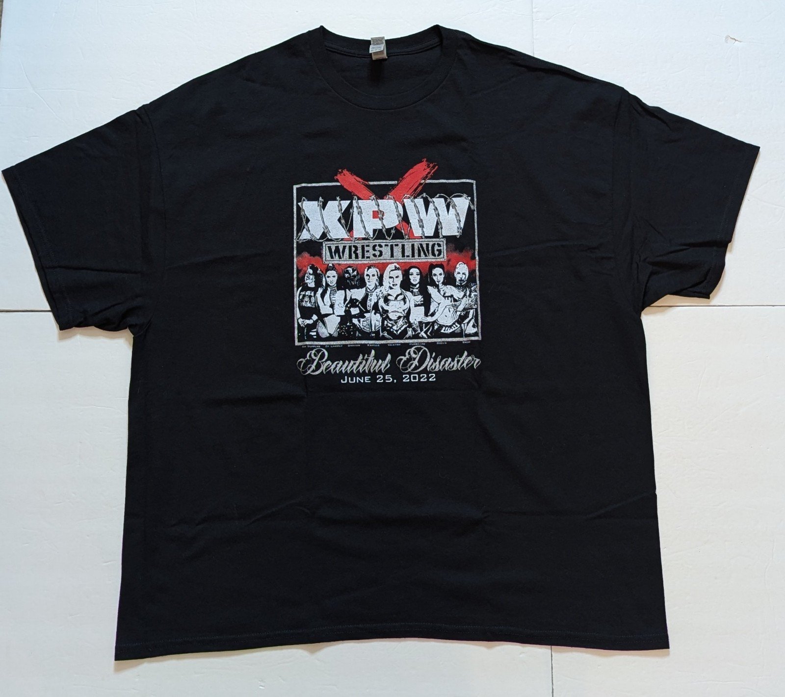 XPW Wrestling Beautiful Disaster Event T Shirt. Men's 3XL, Used. Purazzo,...