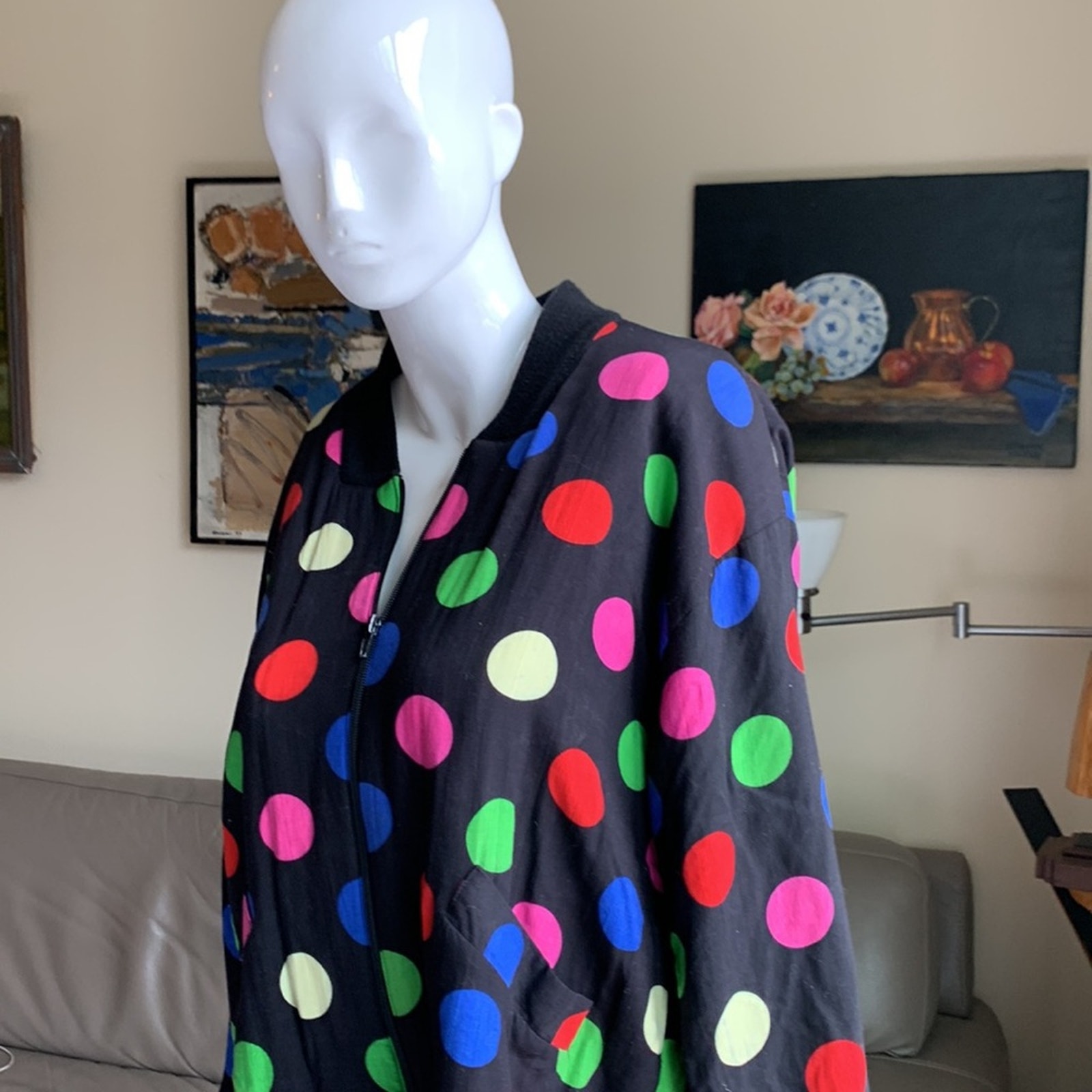 80’s MP Michael Philips silky colorful dots blouson bomber jacket