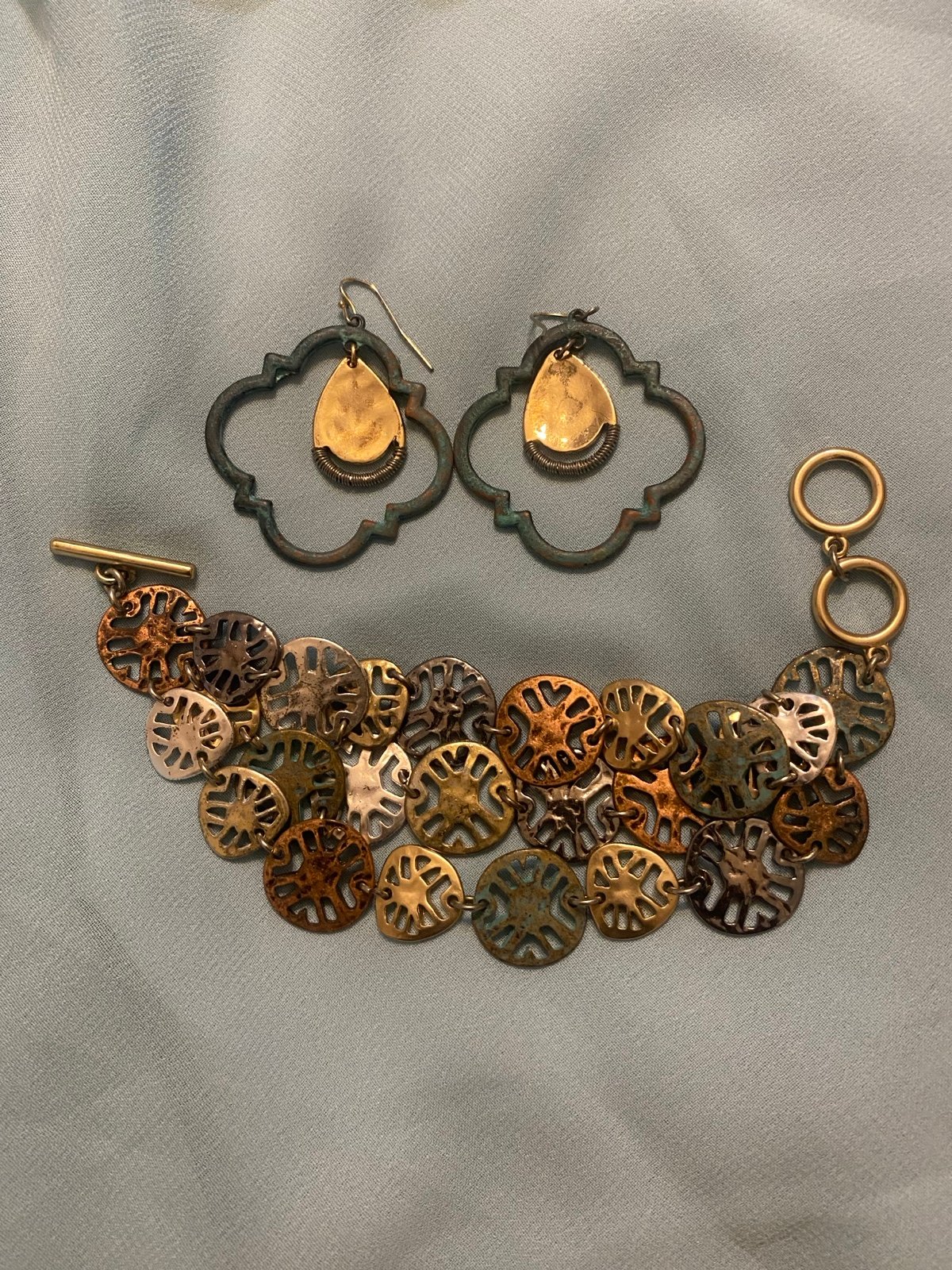 Earrings and bracelet