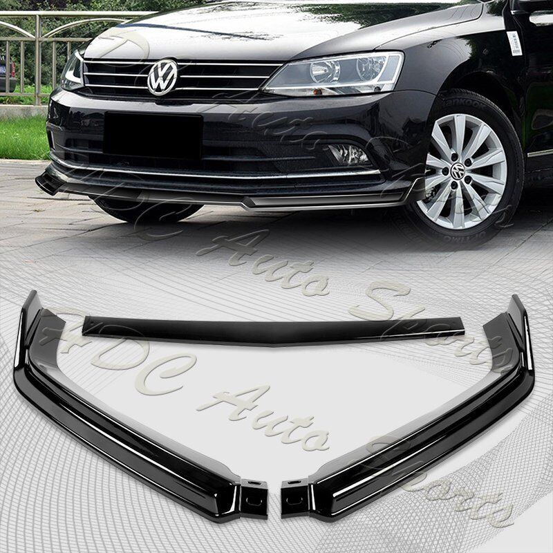 For 2015-2018 Volkswagen Jetta Painted Black Front Bumper Splitter Spoiler Lip