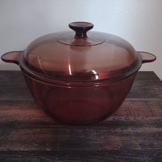 Corning Vision Dutch Oven 4.5L Amber Glass Stock Pot with Pyrex Lid USA