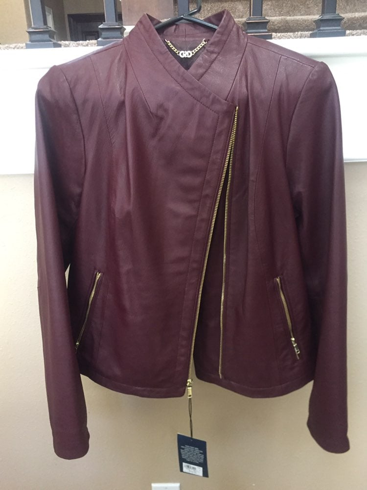 Cole Haan Asymmetric Leather Jacket