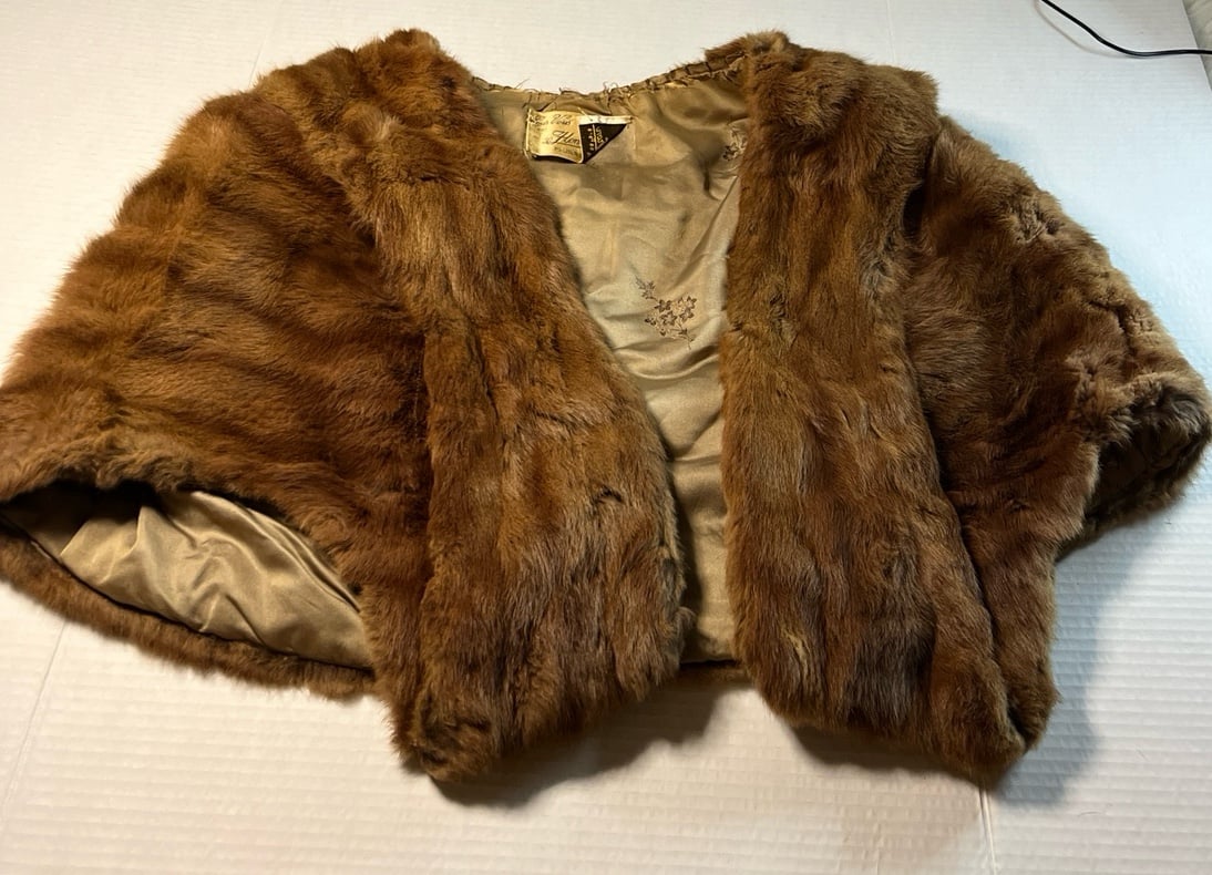 Fur Stole jacket VINTAGE MINK coat 50’s Paris