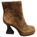 Jeffrey Campbell Heeled Ankle Suede Boots Womens Size 7 Brown Round Toe Side Zip