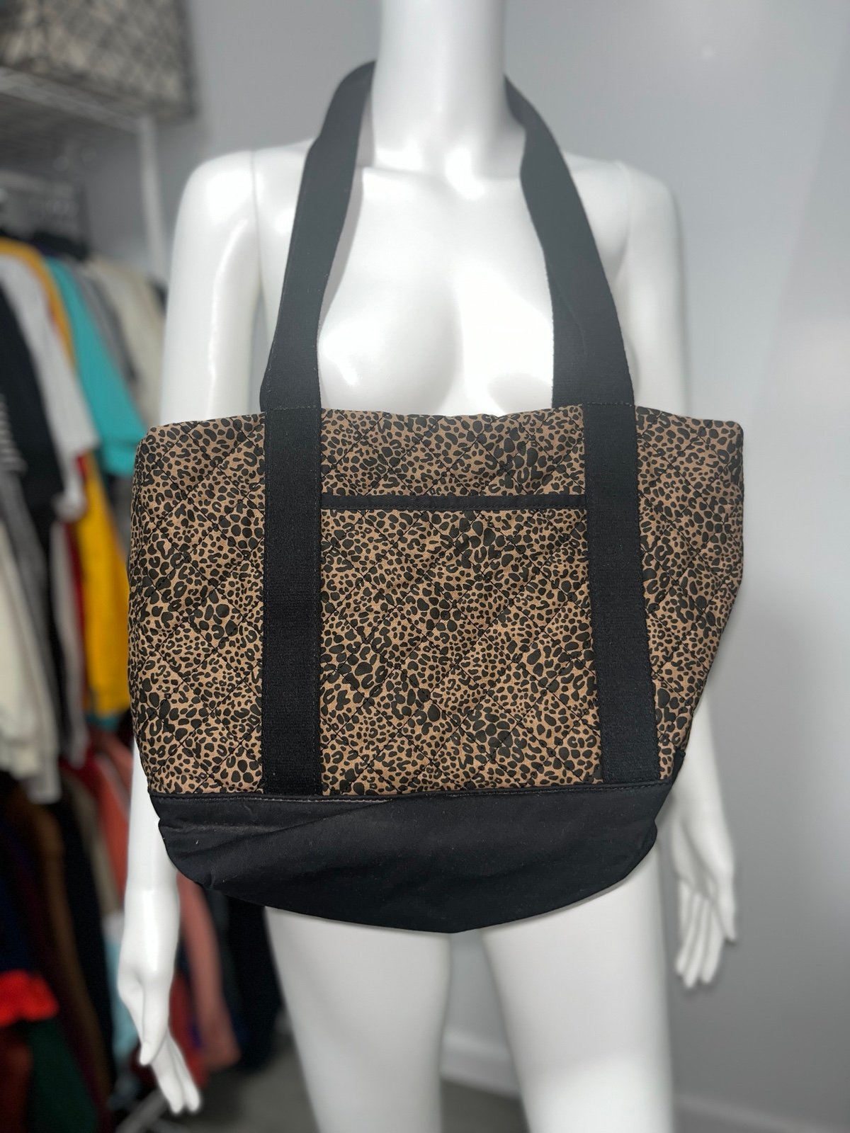 Lands end leopard tote discount