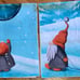 Winter Gnome Soft Cotton Decorative Hand Towel Set 14”W x 30” L Like New