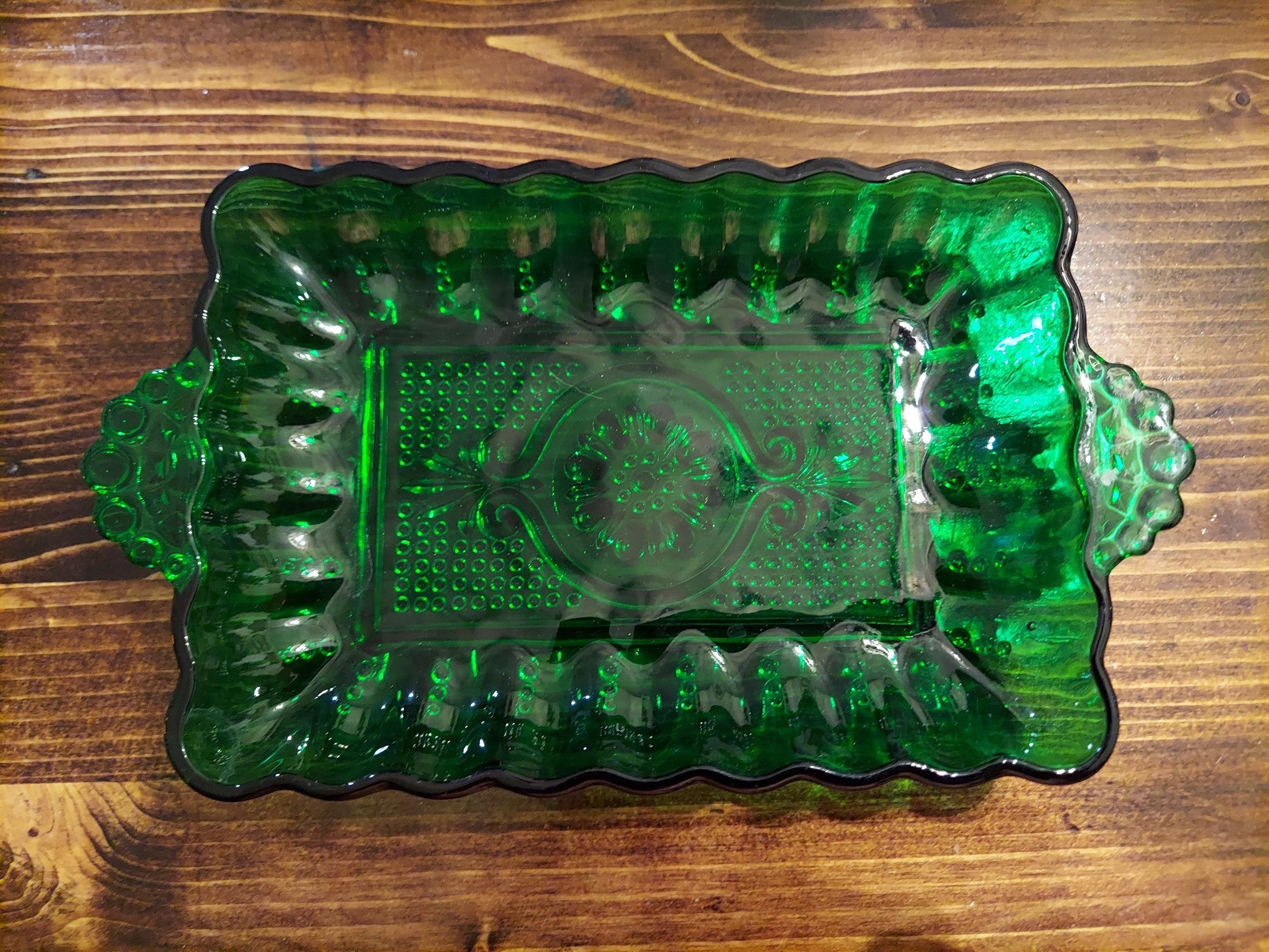 Vintage Emerald Green Anchor Hocking Trinket/Relish Tray/Dish Vintage Emerald Green Anchor Hocking Trinket/Relish Tray/Dish