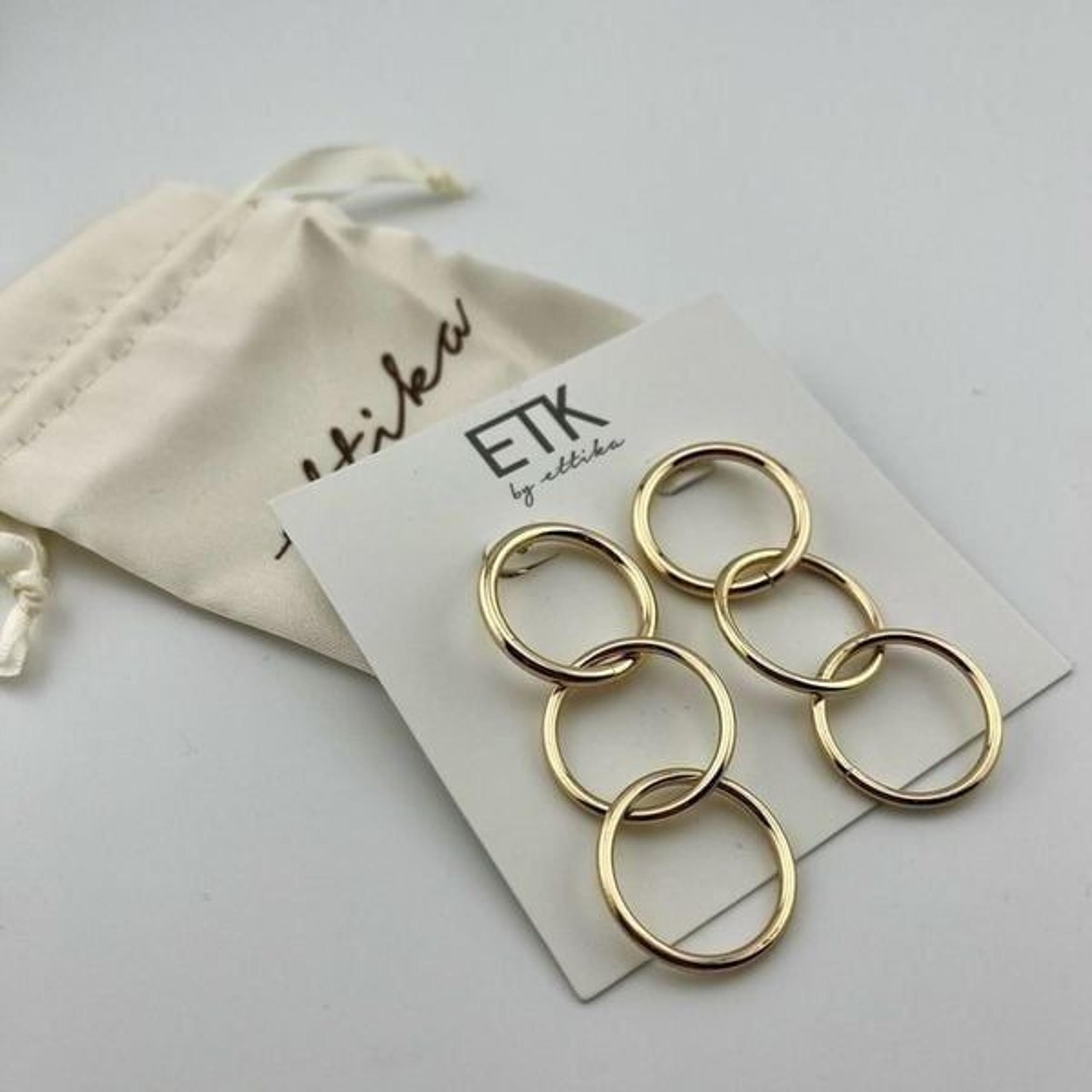 Nordstrom NWT ettika Triple Gold Hoop Earrings - designed in LA