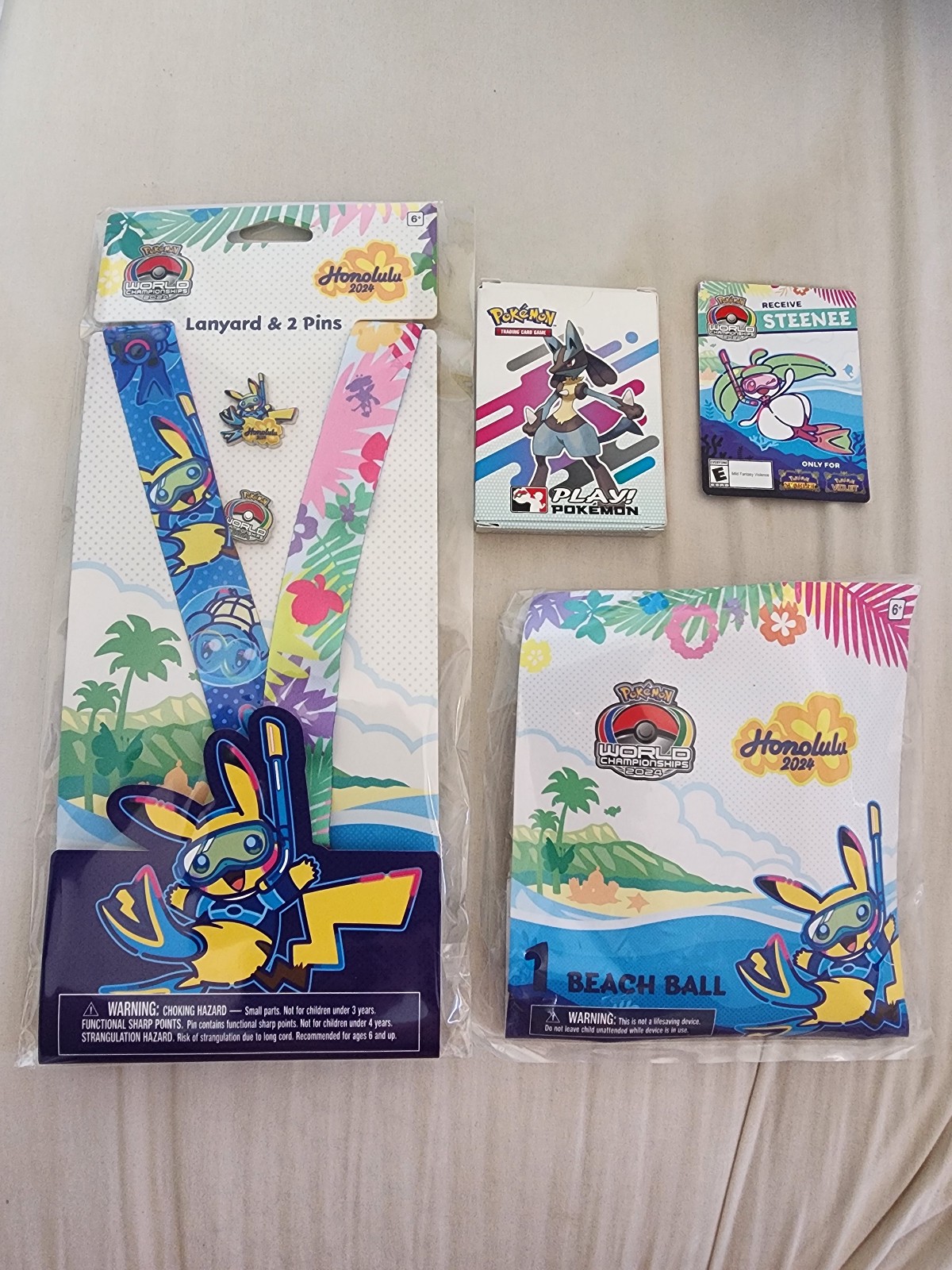 2024 Pokemon Wolrd Championships lanyard with pins and more