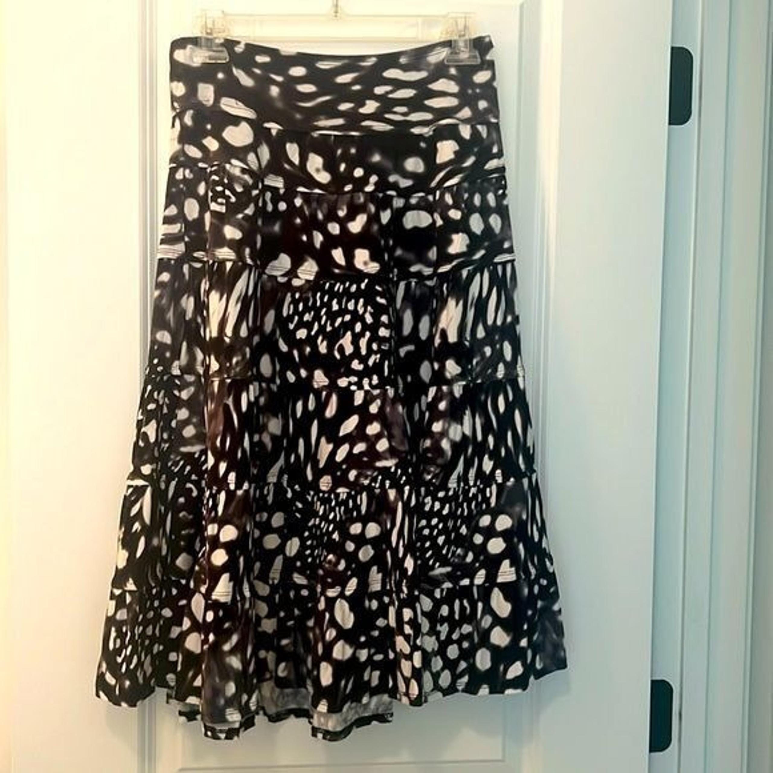 Style and Co Brown and White Tiered A-line skirt
