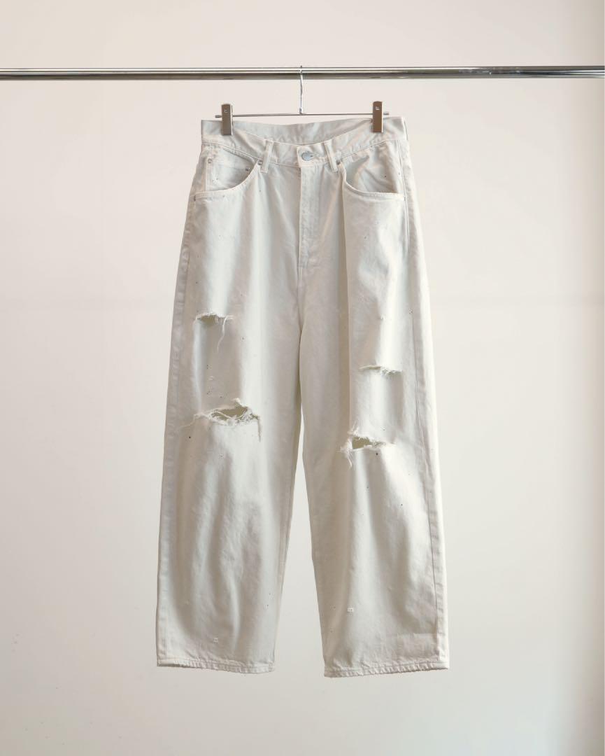 ANCELLM 25SS DAMAGE WIDE 5P DENIM PANTS