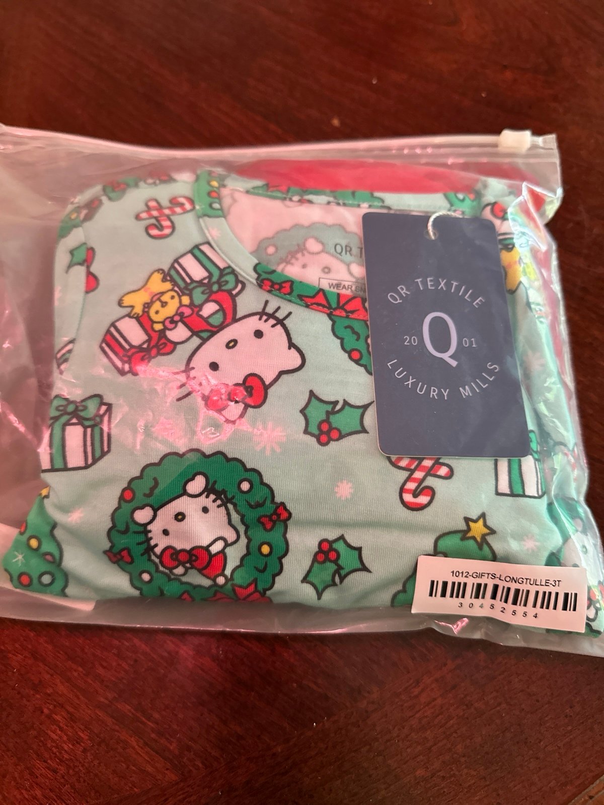 3T Hello Kitty Bamboo Tulle Dress Mint Wreath Christmas